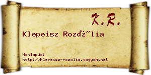 Klepeisz Rozália névjegykártya